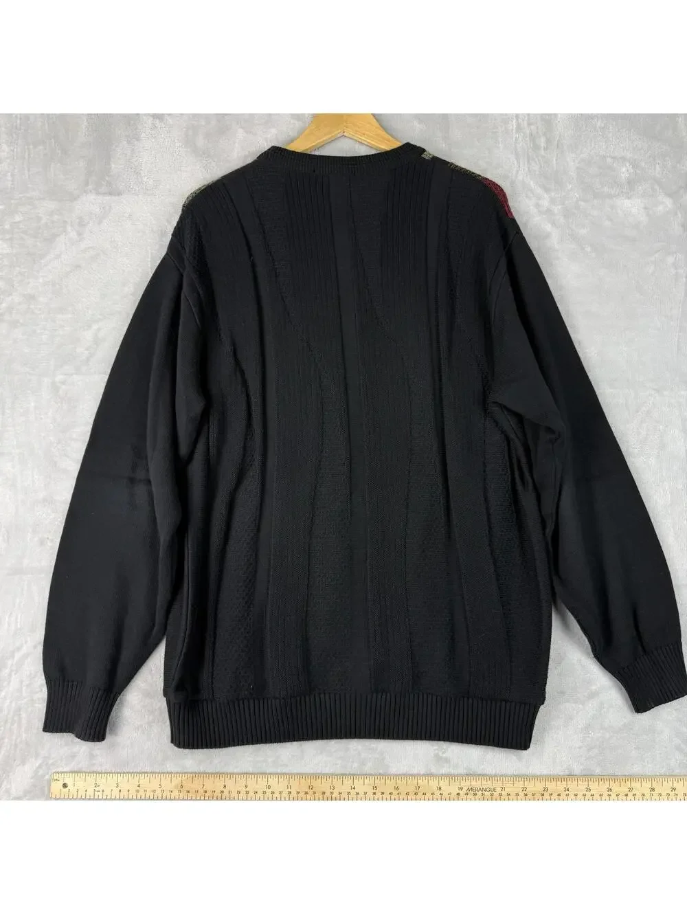 Vintage Tosani Canada Made Coogi Style Knit Sweater Multicolor Textured Men Sz M - Picture 2 of 7